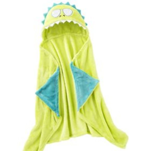 Lightning Bug New Hooded Plush Dinosaur Throw Blanket - Picture 2 of 2